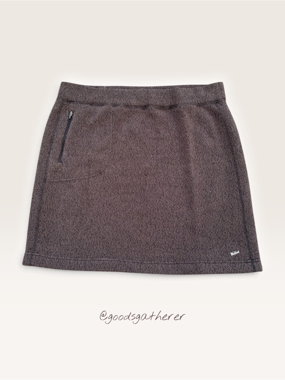 Woolrich Fleece Skirt Women’s Large Brown Outdoor Hiking Zip Pocket